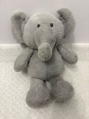 Gray Elephant Plushie 12” Stuffed Animal Rattle Crinkle Ears Super Soft Kellytoy